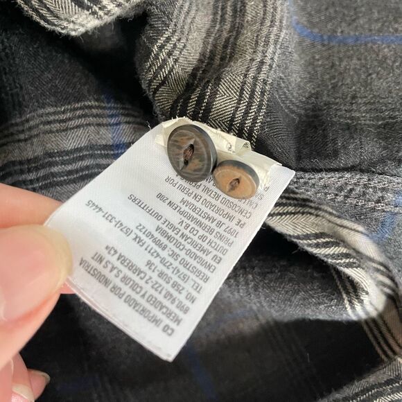 American Eagle Snap Front Plaid Western Style Shirt M - Picture 7 of 8